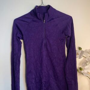 Lululemon Seamless Half-Zip Long Sleeve Athletic Top – Purple